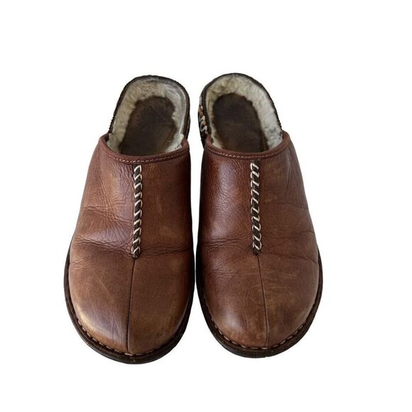 UGG Australia Kohala Mule Brown Leather Shearling Slip size 9 - Picture 1 of 14